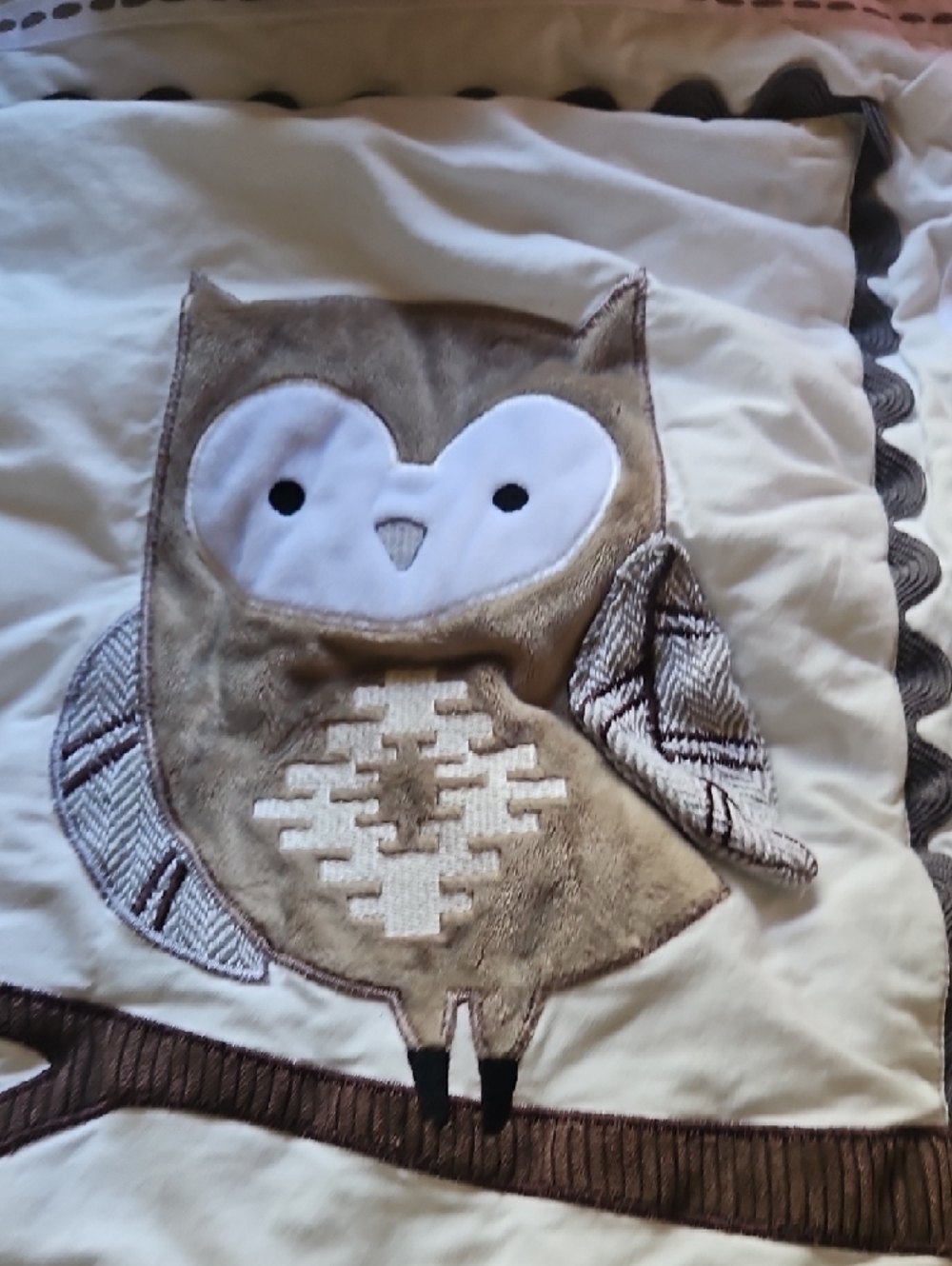 Woodland Animal Quilted Baby Comforter - Beige, Gray, Cream - Picture 4 of 5